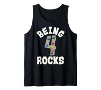 Being 4 Rocks Rock Climber 4th Birthday Funny Camiseta sin Mangas