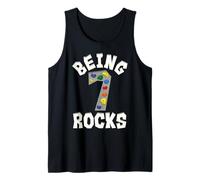 Being 7 Rocks Rock Climber 7th Birthday Divertido Camiseta sin Mangas