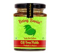 Being Bania Homemade Oil Free Mango Pickle in Jar 250 gm, Chatpata Aam Ka Achar, Authentic and Traditional Flavours, No Preservatives & Additives, Gourmet Pickles, Oil Less