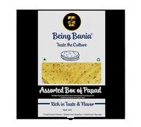 Being Bania Papad 400 gm, 5 Flavours in 1 Pack, Urad Jeera, Moong Jeera, Chana Special, Moong Masala, Urad Masala, 25 Pieces, Rich in Taste and Flavour