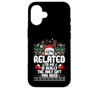 Being Related To Me Christmas Family Ugly Sweater Pajamas Carcasa para iPhone 16