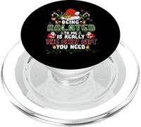 Being Related To Me Christmas Family Ugly Sweater Pajamas PopSockets PopGrip para MagSafe