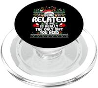 Being Related To Me Christmas Family Ugly Sweater Pajamas PopSockets PopGrip para MagSafe