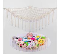 Beinou Hamaca de toys for stuffed animals, red plush storage bag to hang on the toys, cotton bag to hang on the wall, decoration for children's homes