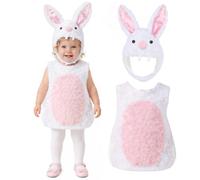 Beipegin Disfraz Conejito Bebe Niñas Monos con Gorro Orejas de Conejo Disfraz Animales para Carnaval Halloween Niña