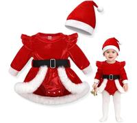 Beipegin Disfraz Papa Noel Bebe La Primera Navidad Recién Nacido Mono Falda Disfraz Mama Noel Bebe Niña