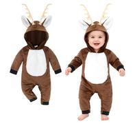 Beipegin Disfraz Reno Bebe Niño Niña Recién Nacido Mono la Primera Navidad Disfraz Navidad Ropa Papa Noel 0-24 Meses