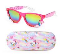 Beipegin Gafas de sol Niña Gafas Corazon Gafas de sol Unicornio UV400 Protección Rayos Decorativas y Funda Gafas Fiesta Niña 3 Años a 10 Años