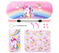 Beipegin Unicornio Funda Gafas Rigida Nina y Patillas Gafas Silicona Cordones Funda Gafas Blanda Funda Protectora Portatil para Gafas