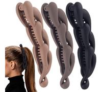 BEIQIYA 3 pinzas para el pelo de plátano para mujer, horquilla vintage de los años 90, pinzas de peinado antideslizantes, accesorios para cabello grueso, fino, largo, corto, liso, rizado, café oscuro