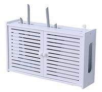 BEIRONG Caja de Almacenamiento para enrutador WiFi, Soporte para enrutador, Caja de Almacenamiento para enrutador montada en la Pared, Organizador de Cables, Caja de Almacenamiento (Blanco a)