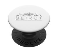 Beirut Skyline Gráfico Hombres Mujeres Beirut Paisaje Urbano PopSockets PopGrip Adhesivo