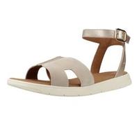 Geox D DANDRA B, Sandalia Plana Mujer, Lt Gold/Lt Taupe, 36 EU