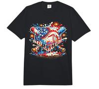 Béisbol 4 de Julio Drip Ice Cream Bandera Americana Juvenil Niño Hombres Comfort Colors Adult Heavyweight T-Shirt