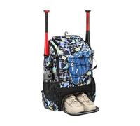 Béisbol Backpack - Large Lightweight Sports Bag with Shoe Compartment, Bat Holder | Durable Oxford Cloth Design for Softball Soccer Football School Training Travel Practice Equipment Storage Use