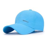 Béisbol Caps Frühling Sommer Outdoor Schnelltrocknender Stoff Sporthüte Herren Damen Leichte atmungsaktive Mesh-Kappen, azul claro, Talla única
