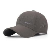 Béisbol Caps Frühling Sommer Outdoor Schnelltrocknender Stoff Sporthüte Herren Damen Leichte atmungsaktive Mesh-Kappen, Gris oscuro, Talla única