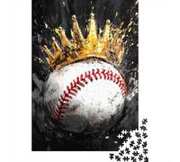 Béisbol con Corona Dorada Puzzle de 1000 Piezas Papel para Adultos Arte Dramático Juego de Puzzle 1000 Piezas Relajación Hogar 52x38cm/1000pcs