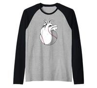 Béisbol Corazón Amor De Camiseta Manga Raglan