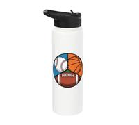 Béisbol, Fútbol & Baloncesto Classic American Sport Stainless Steel Insulated Water Bottle