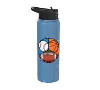 Béisbol, Fútbol & Baloncesto Classic American Sport Stainless Steel Insulated Water Bottle