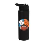 Béisbol, Fútbol & Baloncesto Classic American Sport Stainless Steel Insulated Water Bottle