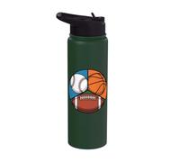 Béisbol, Fútbol & Baloncesto Classic American Sport Stainless Steel Insulated Water Bottle