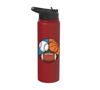 Béisbol, Fútbol & Baloncesto Classic American Sport Stainless Steel Insulated Water Bottle