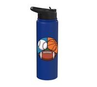 Béisbol, Fútbol & Baloncesto Classic American Sport Stainless Steel Insulated Water Bottle
