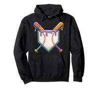 Béisbol Goteando Helado Goteo Home Plate Jugador de béisbol Sudadera con Capucha