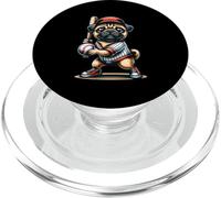 Béisbol Gracioso Pug Cachorro Bateador PopSockets PopGrip para MagSafe