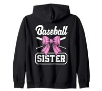 Béisbol Hermana Arco Rosa Bates Cruzados Lindo Sudadera con Capucha