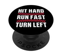 Béisbol Hit Hard Run Fast Turn Left Hombres Niños Niños Juventud PopSockets PopGrip Adhesivo