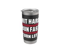 Béisbol Hit Hard Run Fast Turn Left Hombres Niños Niños Juventud Vaso térmico de acero inoxidable de doble pared