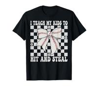 Béisbol Mamá Día de la Madre Enseño a mis hijos a golpear y robar Camiseta