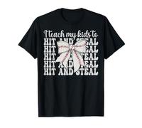 Béisbol Mamá Día de la Madre Enseño a mis hijos a golpear y robar Camiseta