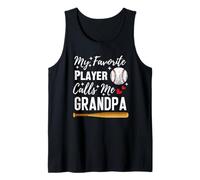 Béisbol Mi jugador favorito me llama abuelo corazón Camiseta sin Mangas