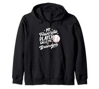 Béisbol Mi jugador favorito me llama abuelo corazón Sudadera con Capucha