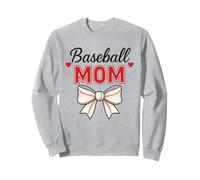 Béisbol Mom, bonita pelota de softball con forma de coqueta con puntadas rojas Sudadera