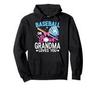 Béisbol O Lazos Grandma Loves You Gender Reveal Rosa Azul Sudadera con Capucha