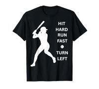 Béisbol para Mujer Hit Hard Run Fast GIRN Izquierda Camiseta