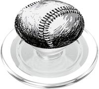 Beisbol Pelota Patron Impresion Nero Blanco PopSockets PopGrip para MagSafe