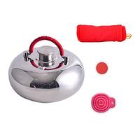 BEISCO Bolsa de agua caliente de 2,0 L con funda Botella de cama de 3,0 L Botella de agua de metal inodora, ideal para aliviar el dolor, calefacción de invierno, hombres, mujeres, niños (tamaño: XL-20