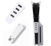 BeisDirect Hub USB de 4 puertos para PS5 Pro/PS5 Slim, de expansión de alta velocidad, adaptador divisor USB extensor para PS5 Pro y PS5 Slim Console Digital y Disco (blanco)