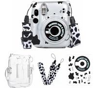 BeisDirect Mini11 - Funda transparente para cámara Instax Mini 11, funda protectora rígida de transporte de cristal, correa adhesiva y correas para el hombro, vaca, Funda de transporte