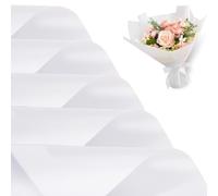 BEISHIDA 100 piezas de papel de regalo floral blanco mate para ramo de flores, papel de regalo impermeable, papel de regalo para ramo de flores, suministros de floristería, boda, graduación floral