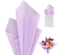 BEISHIDA 20 hojas de papel de regalo de color morado claro para envolver flores, ramo de regalos, manualidades, 22 x 22 pulgadas por pieza, día de la madre, día de San Valentín, graduación, regalo