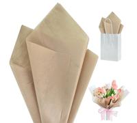 BEISHIDA 20 hojas de papel de regalo marrón para envolver flores, ramo de regalos, manualidades, 22 x 22 pulgadas por pieza, día de la madre, día de San Valentín, graduación, regalo floral