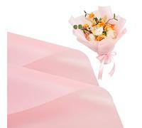 BEISHIDA 20 piezas de papel de regalo de flores rosa, papel de regalo floral impermeable, suministros de floristería, papel de envoltura para el día de San Valentín (22.8x22.8 pulgadas)