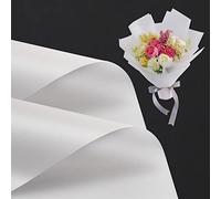 BEISHIDA 20 piezas de papel de regalo floral blanco transparente mate para ramo de flores, papel de regalo impermeable, papel de regalo para suministros de floristería, boda y graduación (22.8 x 22.8